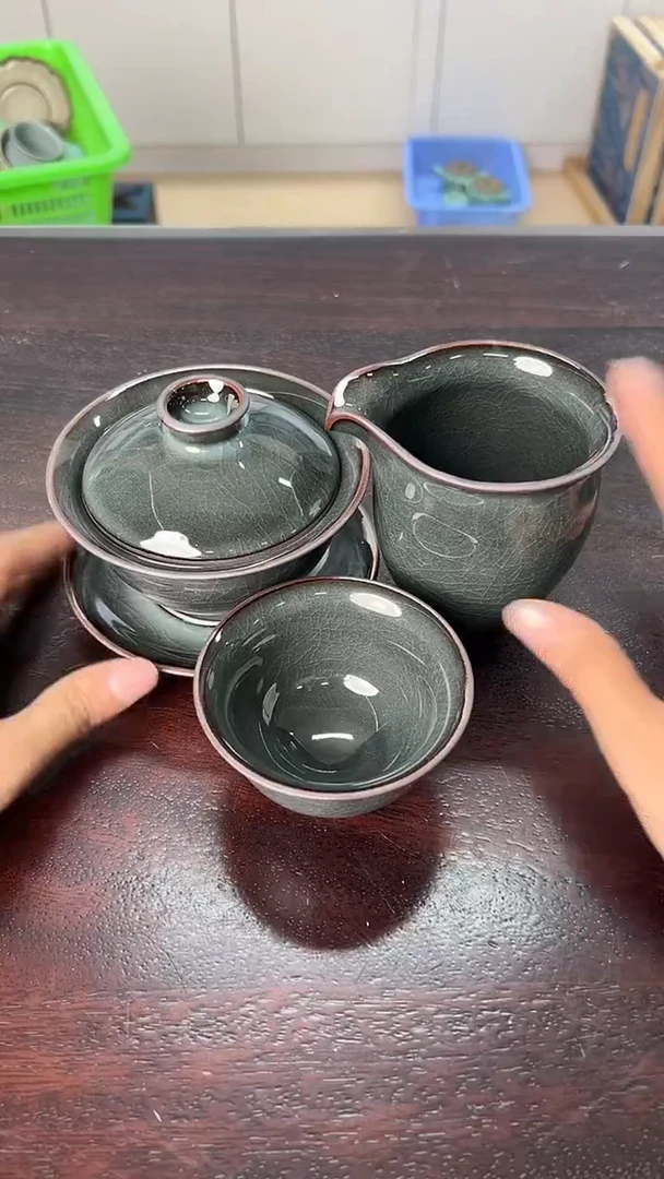 龙泉云间青瓷小米茶器