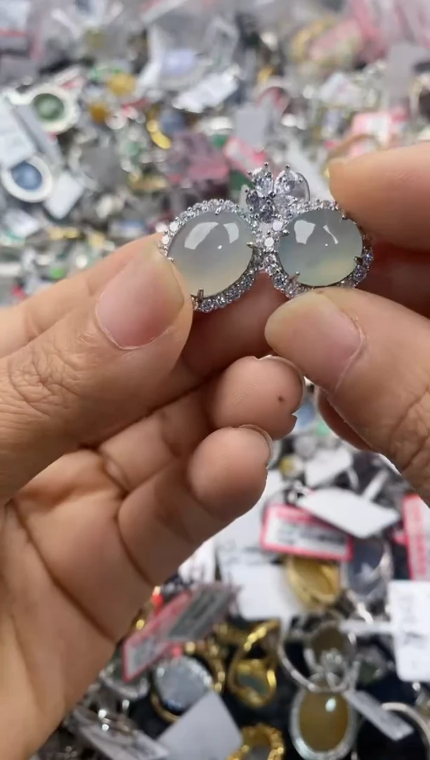 银S925镶嵌戒指翡翠111---2