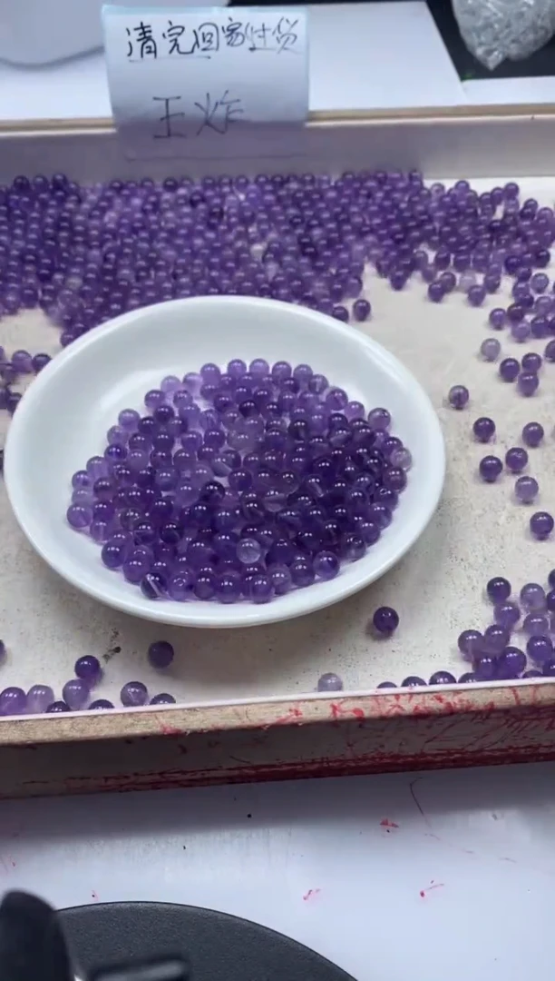 【闪购商品】水晶颈饰未镶嵌w851紫水晶6mm*30颗