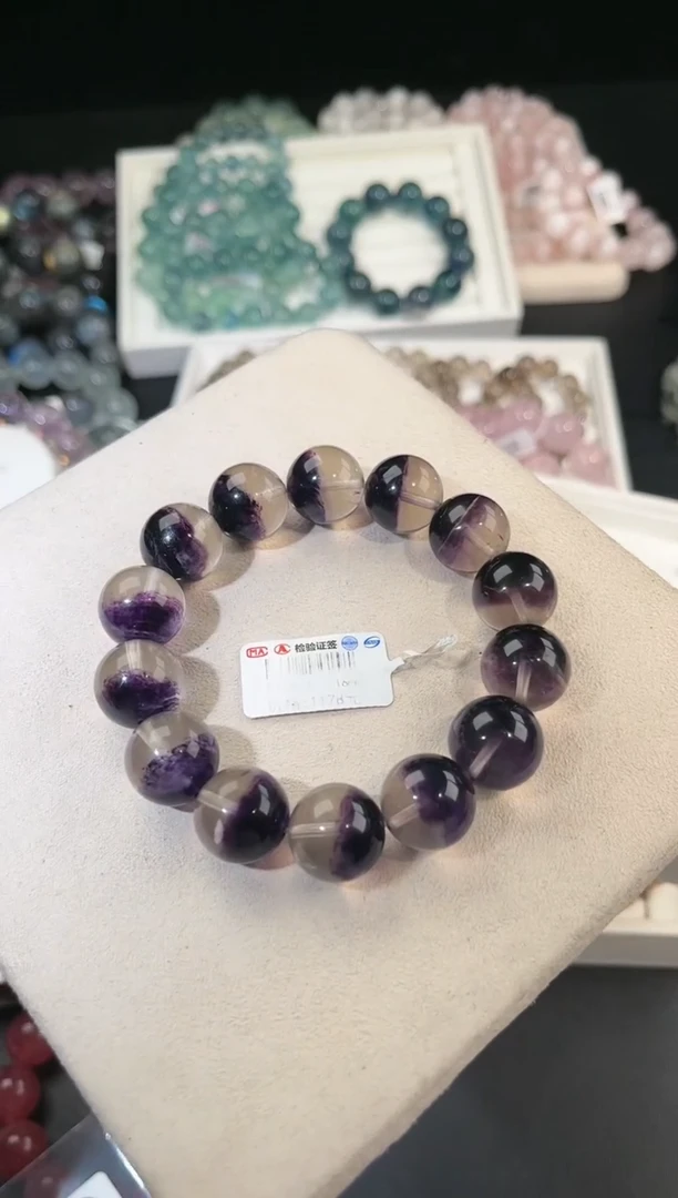 手链未镶嵌萤石多样性发一Q72半盆紫萤石16mm