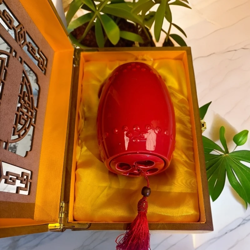 老白茶-熔岩橙德化陶瓷罐多款罐子随机发