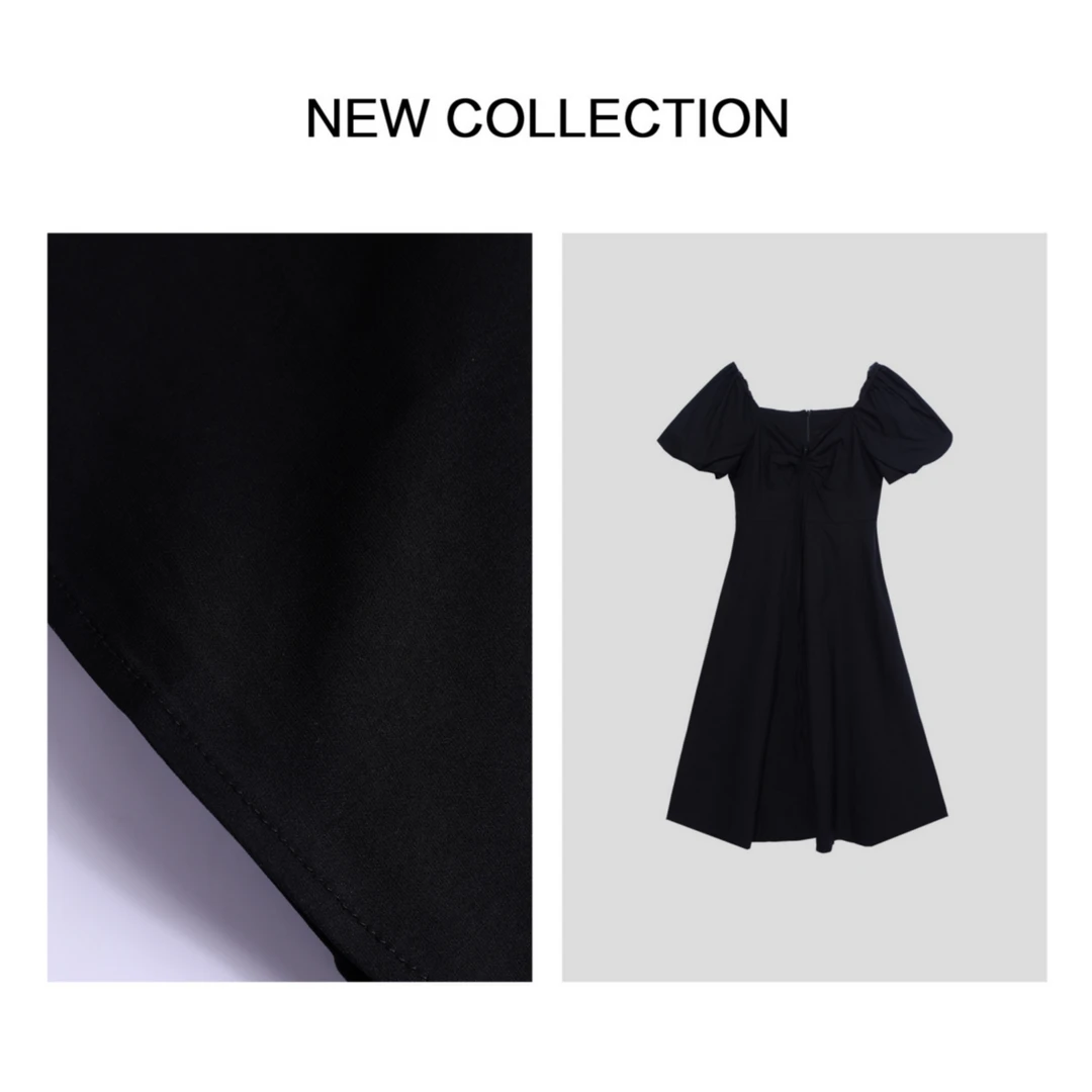 【龙哥专属】L1F38005A 秋季经典黑色连衣裙