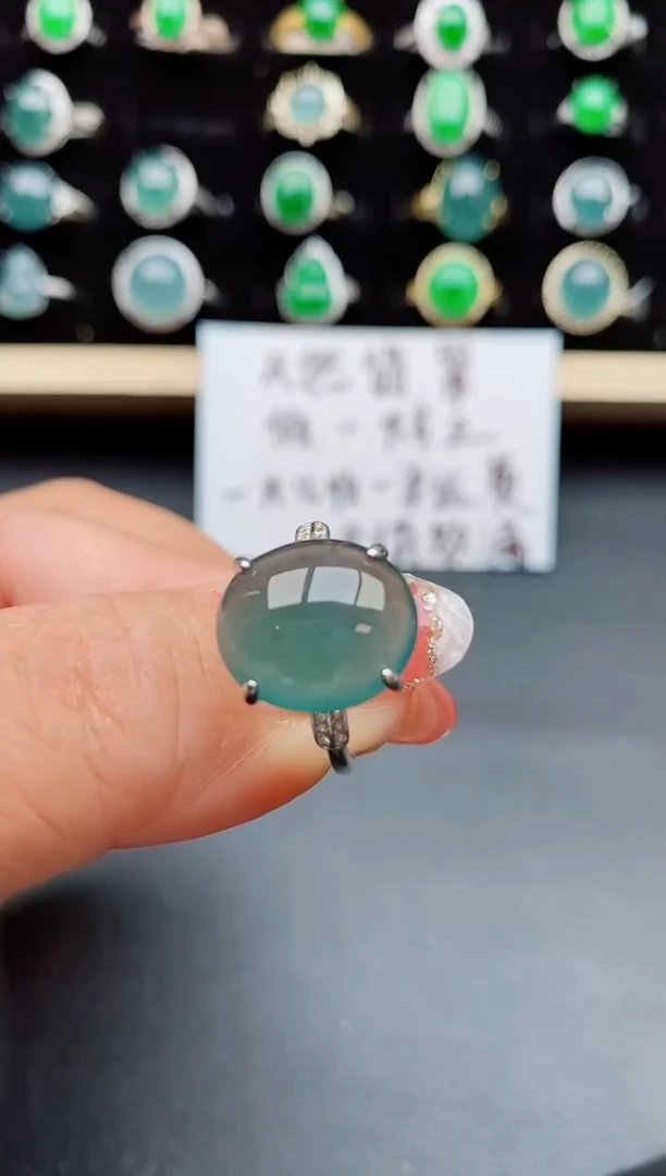 【闪购商品】翡翠戒指银S925镶嵌5080