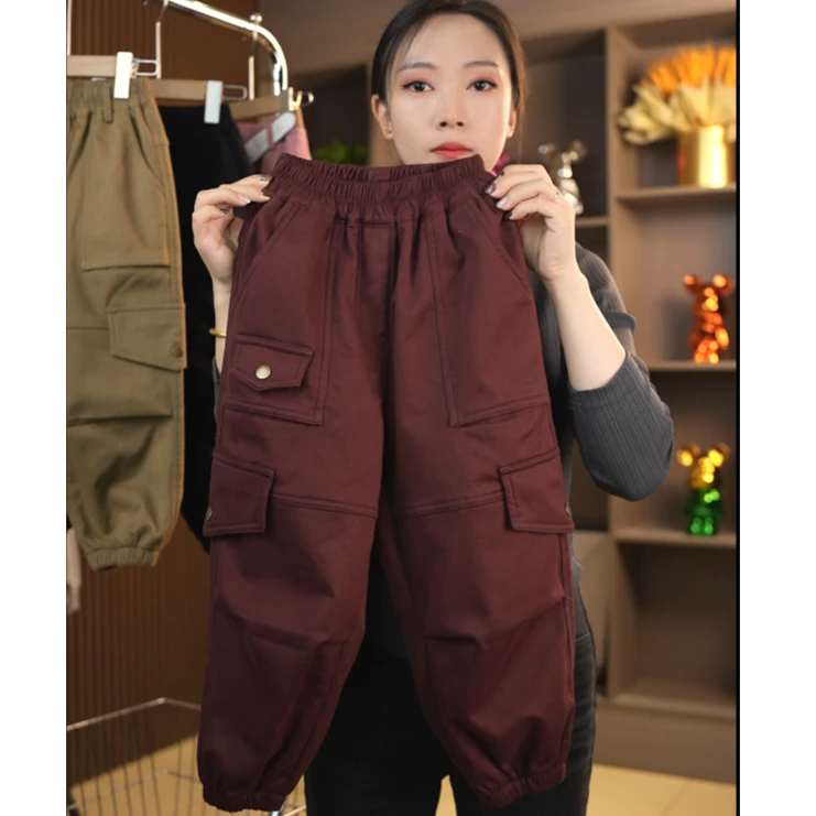 【2023669】冬季新款加绒工装裤休闲百搭中大童宽松时尚儿童裤子潮