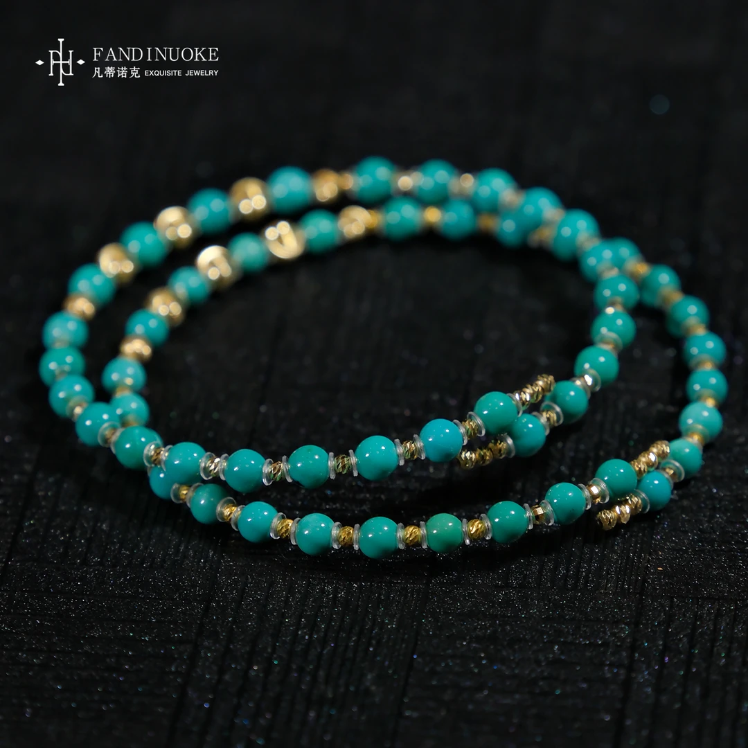 L【加加专属】23  MJ62659-18k金绿松石设计款手串多样性发一件-4mm