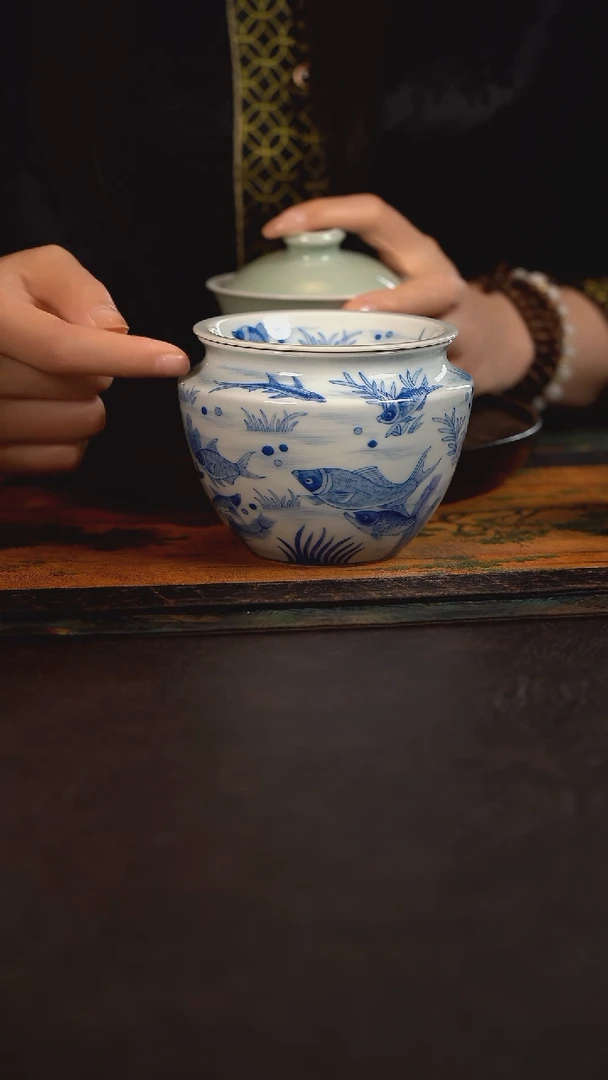 杯聚澜堂好多鱼水洗带盖