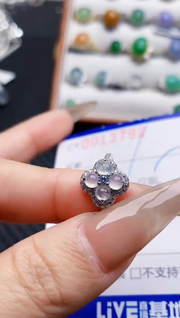 银S925镶嵌戒指翡翠3792