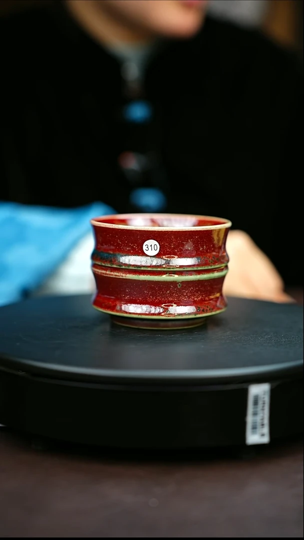 310#原矿钧瓷炉钧釉竹节杯