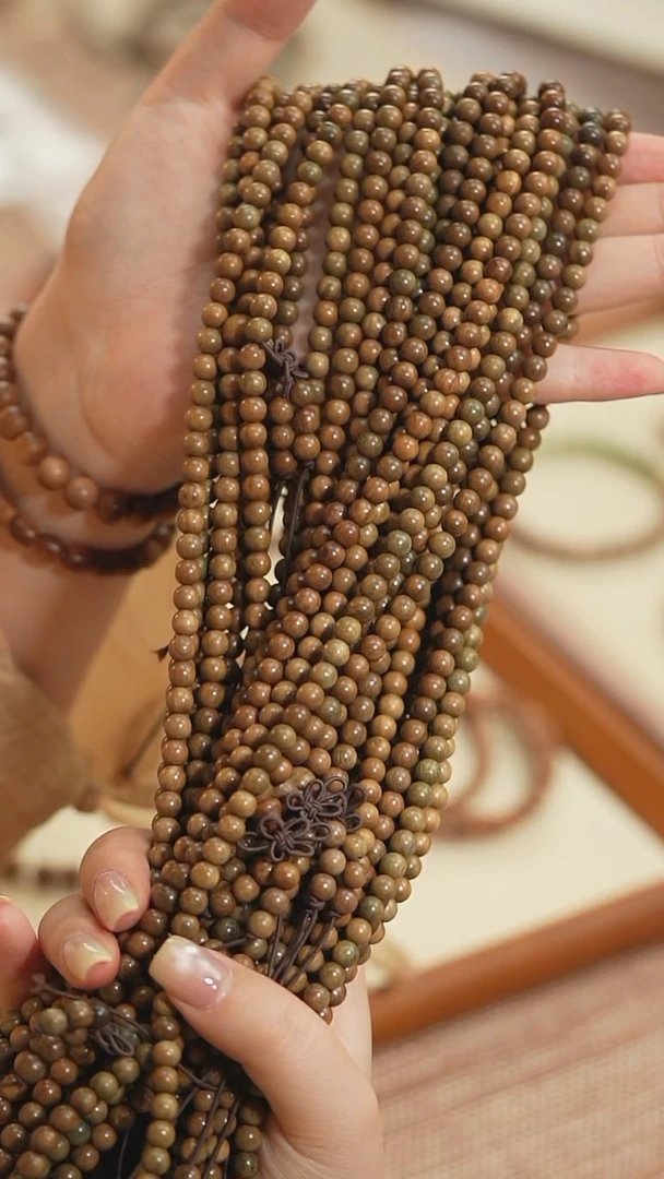 维腊木（绿檀）手串/手链【海边】绿檀 108珠多圈手串（单串）