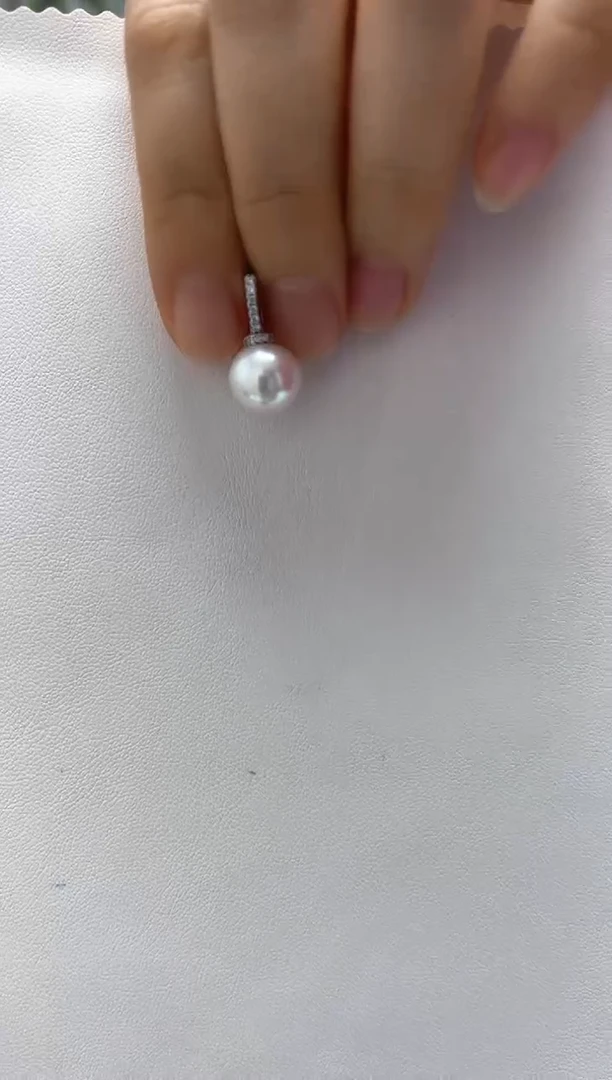 淡水珍珠银S925镶嵌吊坠(不含链)10-11万能扣吊坠