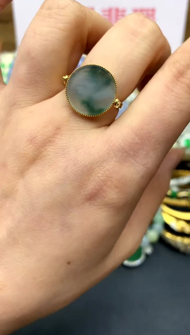 翡翠戒指18K金镶嵌296-中国好珍宝