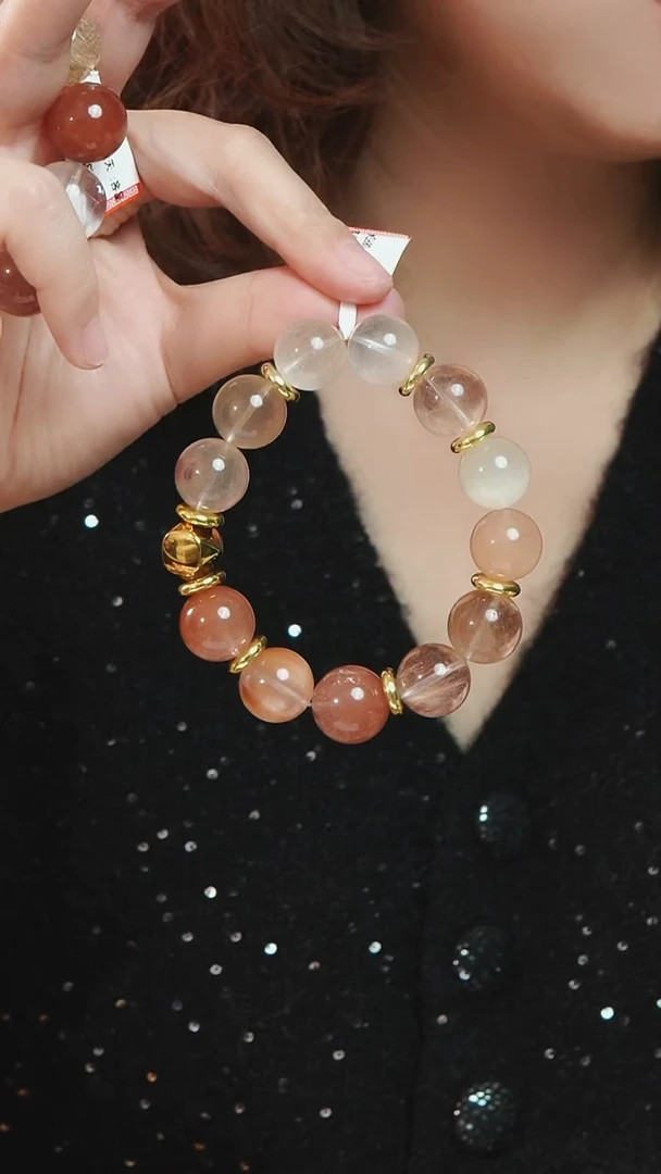 未镶嵌手链水晶黄*虾天然兔毛发晶手串孤品