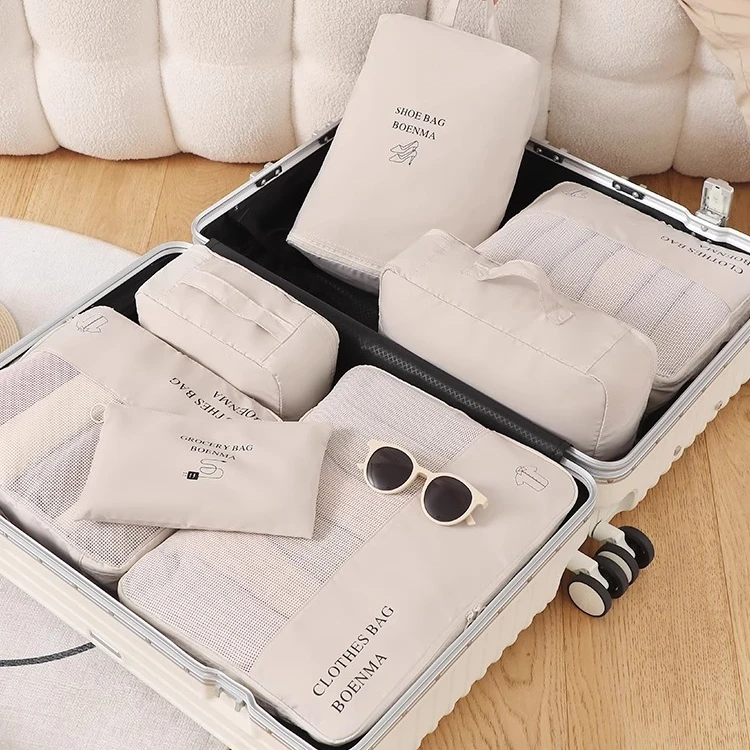 旅行出差旅游衣服收纳袋便携内衣内裤分装袋行李箱套装防水整理包