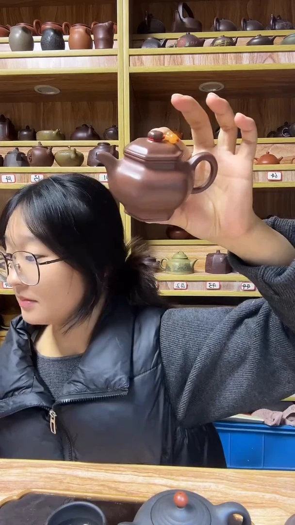 茶壶紫砂六方掇只160cc左右紫泥