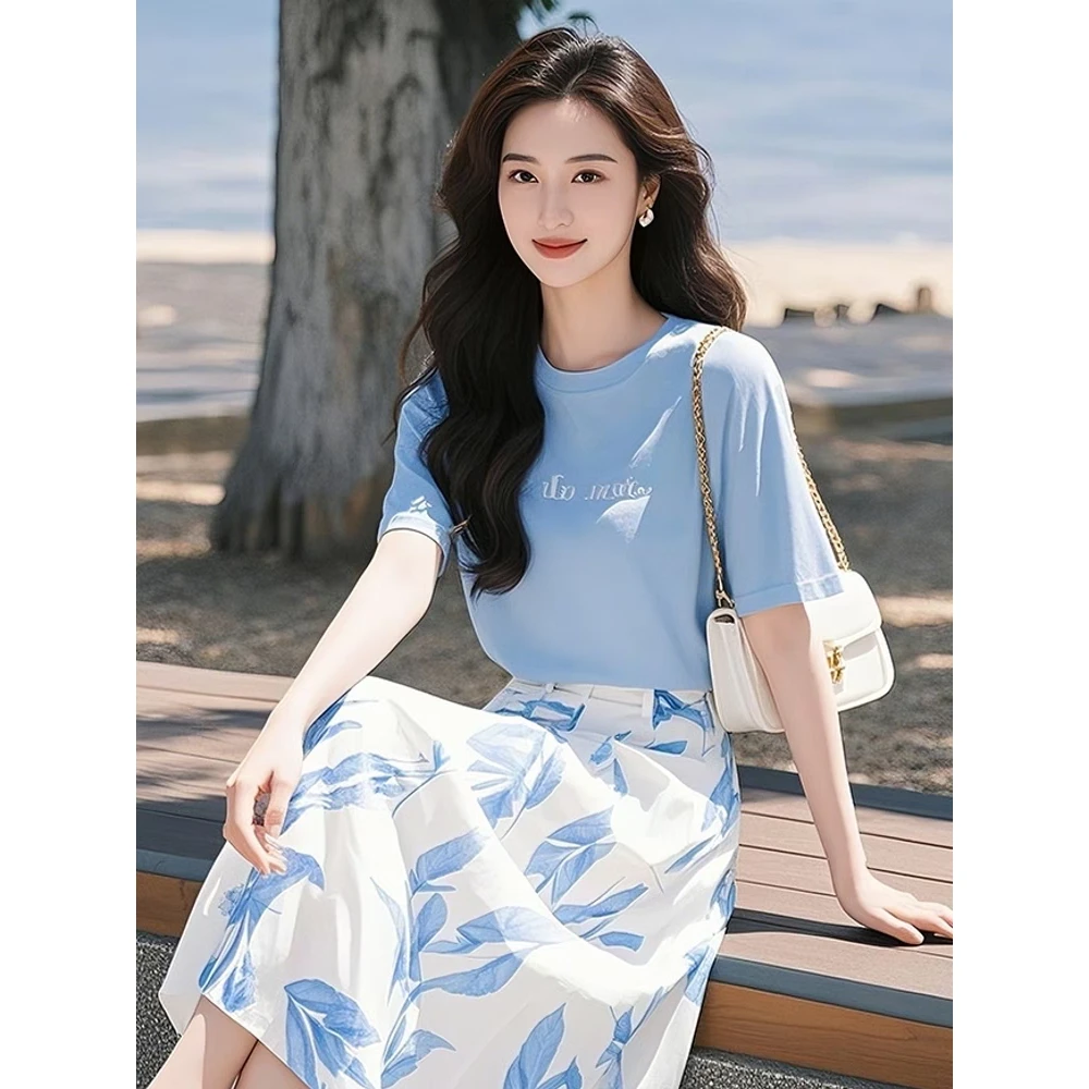 众妃夏季清冷松弛感穿搭一整套高级感半身裙两件2025