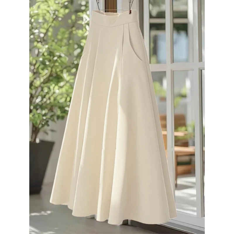 这也太好看了吧！半身裙女夏季新款百搭显瘦遮肉A字裙气质高腰裙子