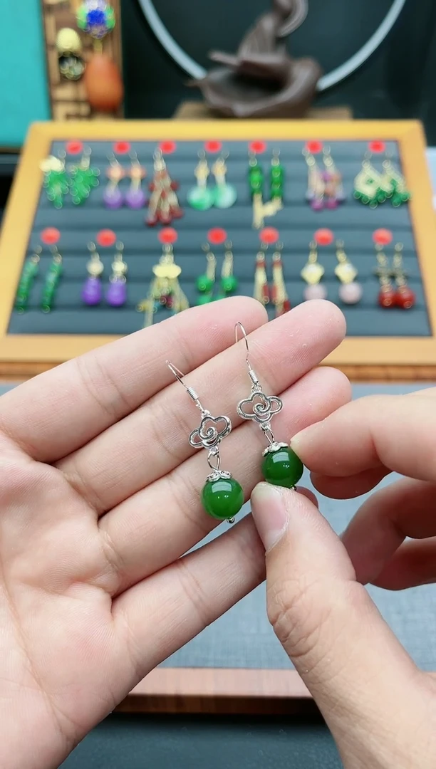 【闪购商品】玛瑙/玉髓耳钉银S925镶嵌532000