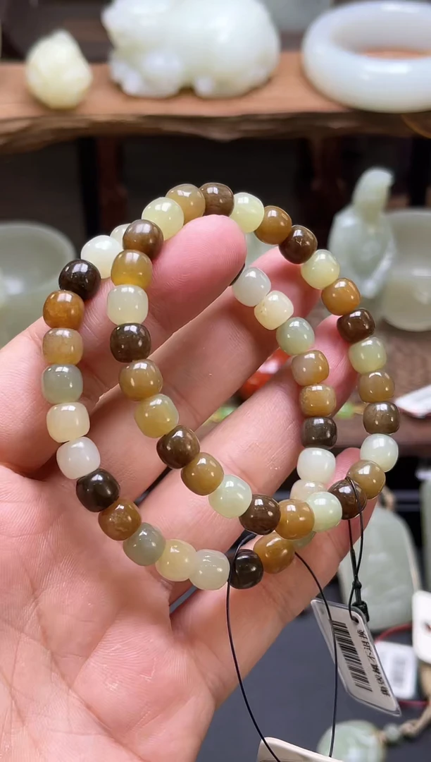 【闪购商品】和田玉手串未镶嵌卡8多宝串 老型 多样性发一