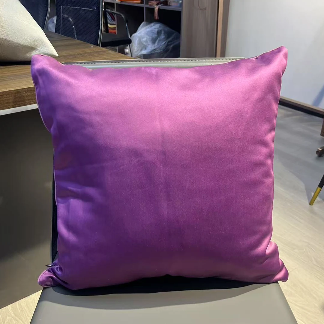 简约纯色沙发抱枕靠垫套时尚亮面靠枕含芯颜色随机