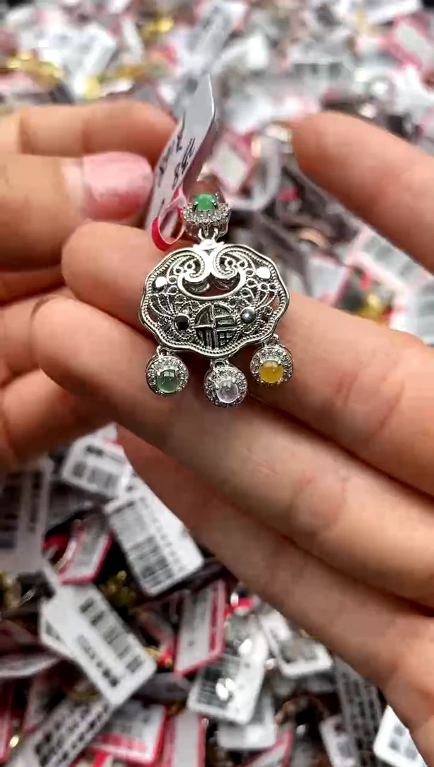 【闪购商品】翡翠戒指银S925镶嵌222222     4