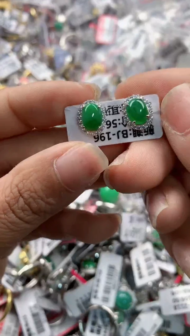银S925镶嵌戒指翡翠1111---1
