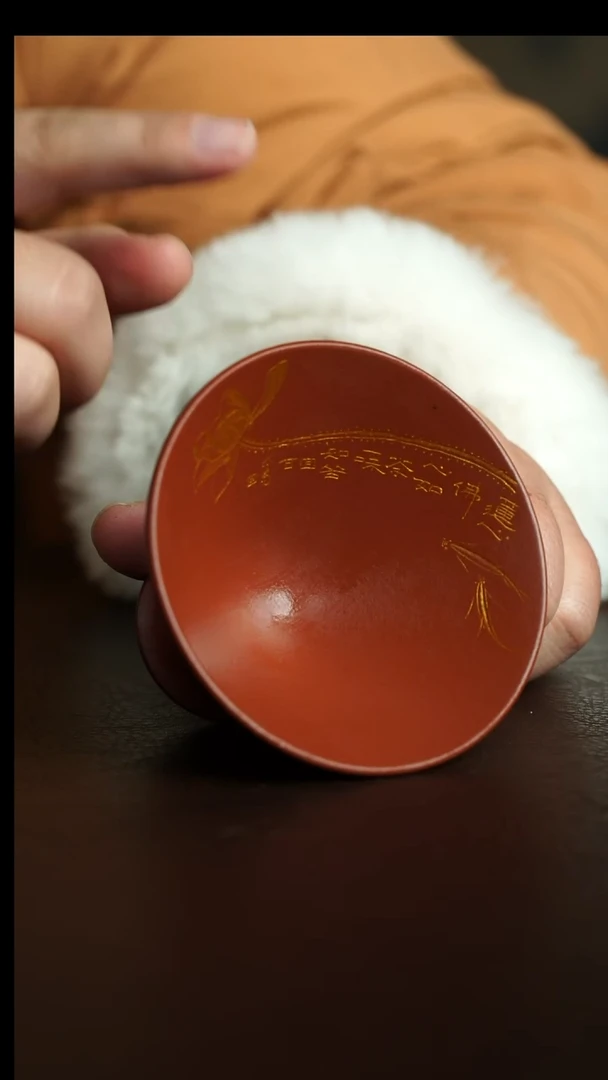 茶杯紫砂19号 荷花斗笠杯 宜兴紫砂原矿作品