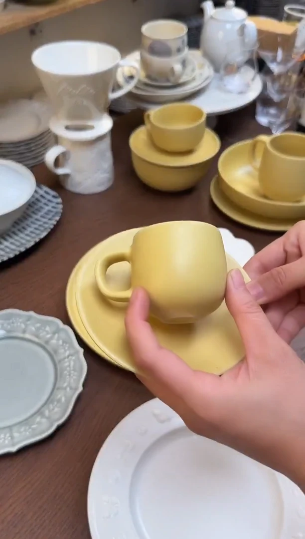 鸭黄系列-迷你咖啡杯碟瑕疵