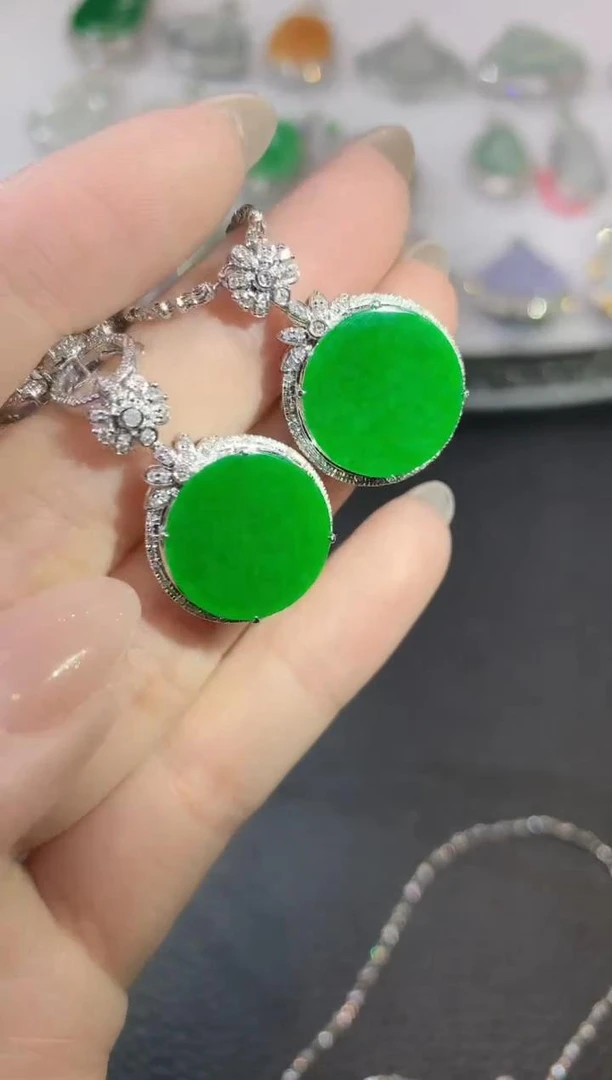 【云中意】18K金翡翠圆无事牌吊坠 -多样性发货一件hc