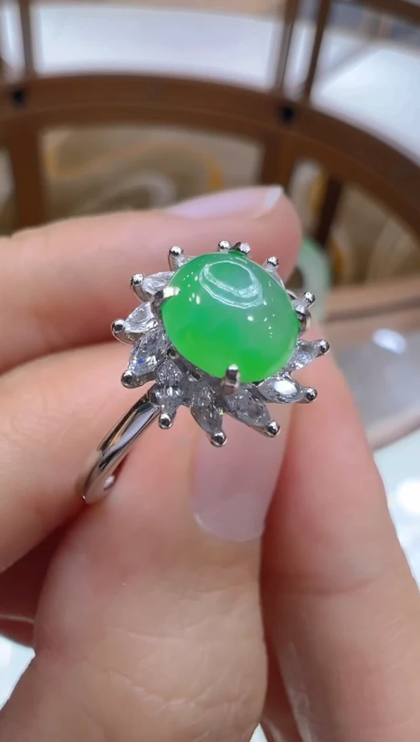银S925镶嵌戒指翡翠多样性团购发一件