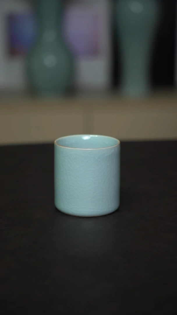 杯子瓷粉青釉直口杯120毫升