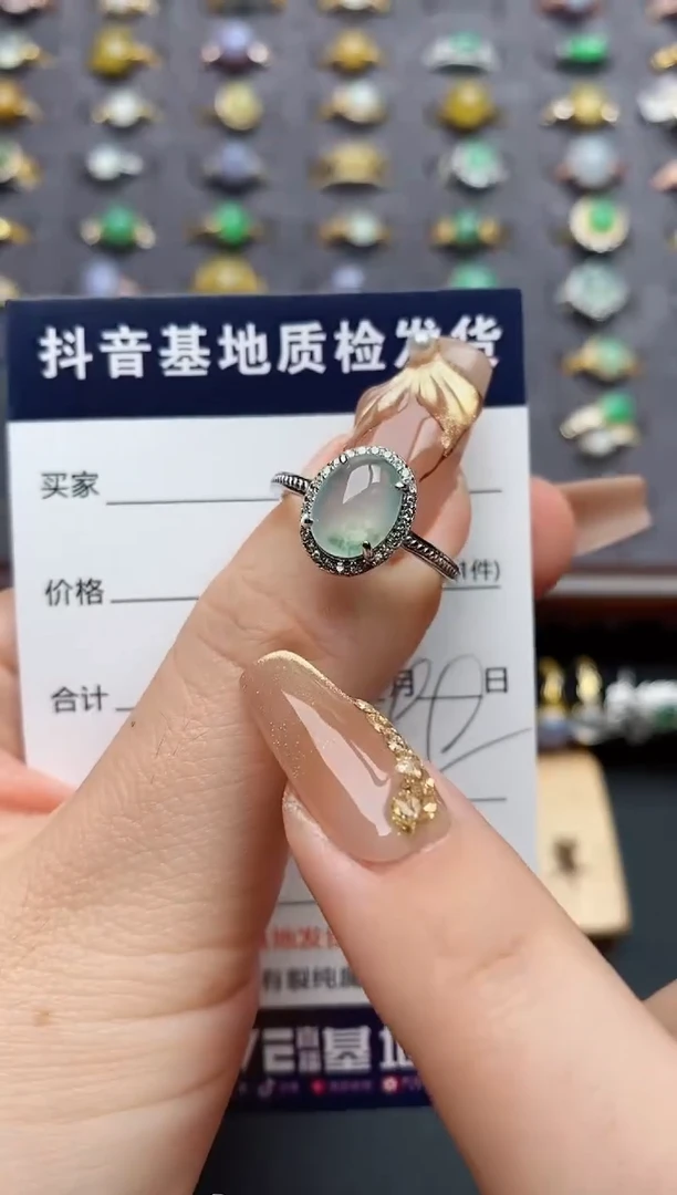 银S925镶嵌戒指翡翠.