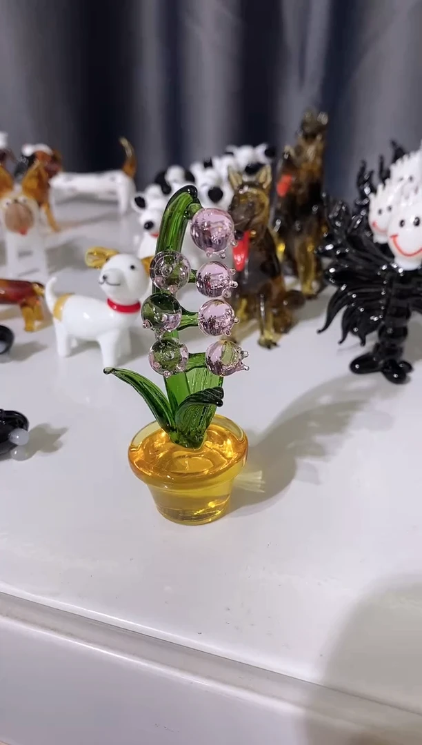 琉璃手工艺品铃兰盆栽