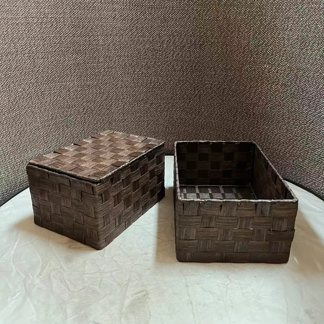 5848瑕疵款 大号28*19*12小号24*17*14cm 家用编织收纳筐储物篮子