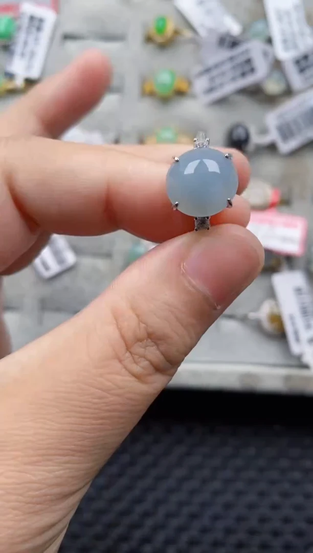 翡翠戒指银S925镶嵌8888---1