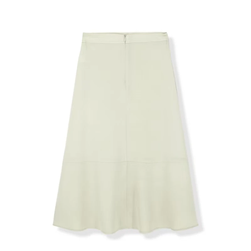 （西西专属）2025早春新款简约休闲百搭纯色版桑蚕丝半身裙GQ397