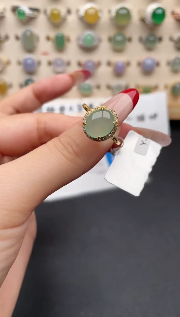 【闪购商品】翡翠戒指银S925镶嵌一物一证一礼盒