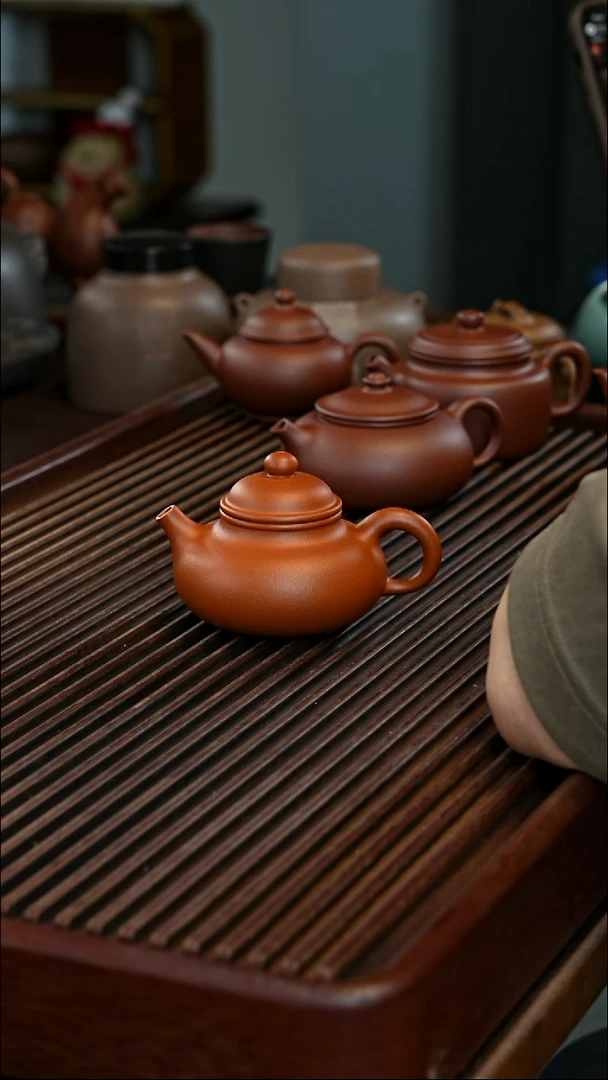 茶壶紫砂容天 原矿赵庄生砂朱泥 140cc