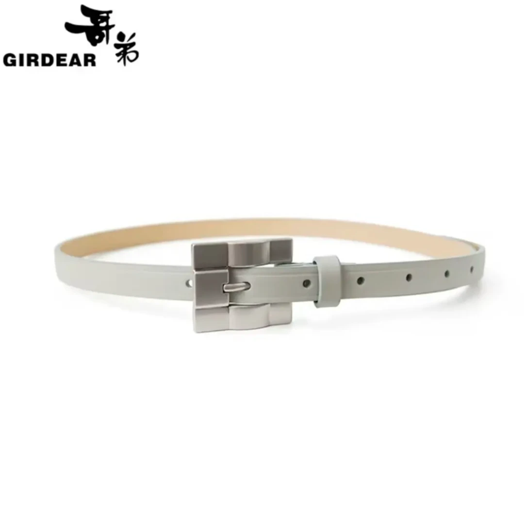 GIRDEAR/哥弟新款时尚日常百搭设计感方头皮腰带牛皮皮带1900534