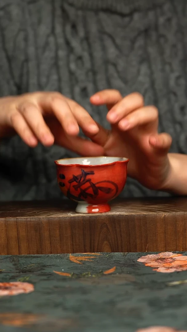 杯釉下彩手工手绘同款陶器