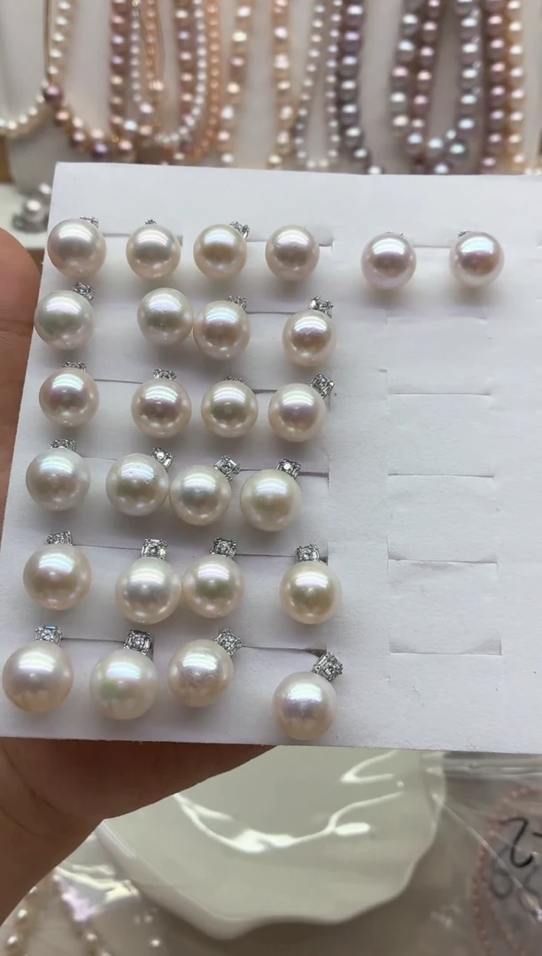 银S925镶嵌淡水珍珠耳饰多样性发其一，非无暇