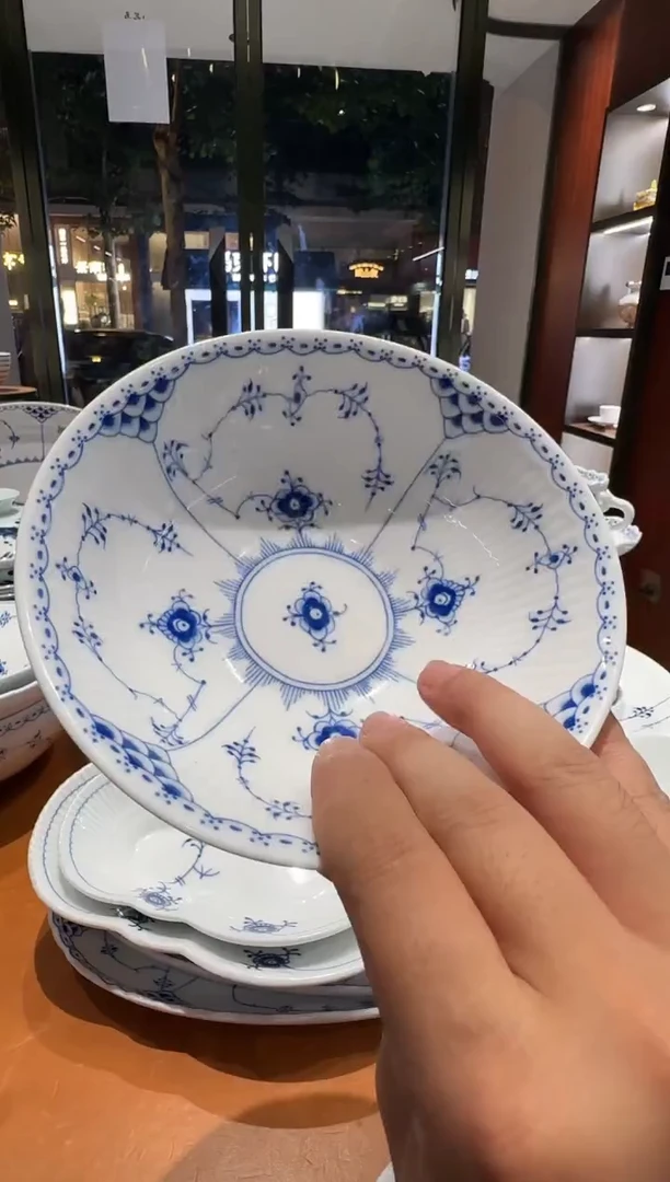 瓷4支棕榈长生碗+2支8寸棕榈汤盘+1支11.5寸船盘+4个唐草勺