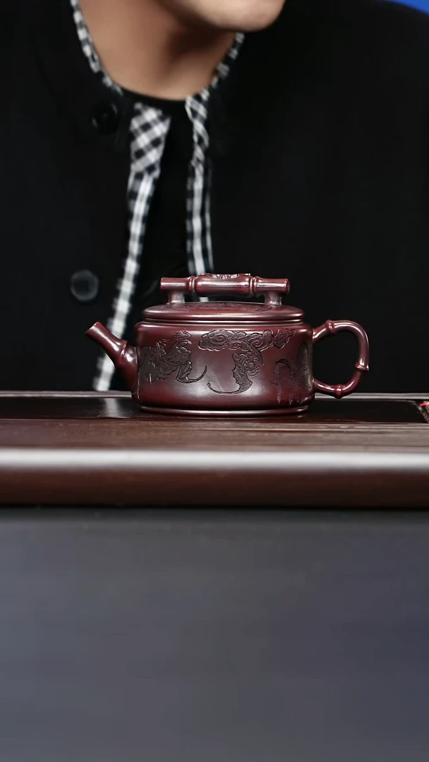 紫砂壶宜兴紫砂 福在眼前汉瓦 胡鸣凤