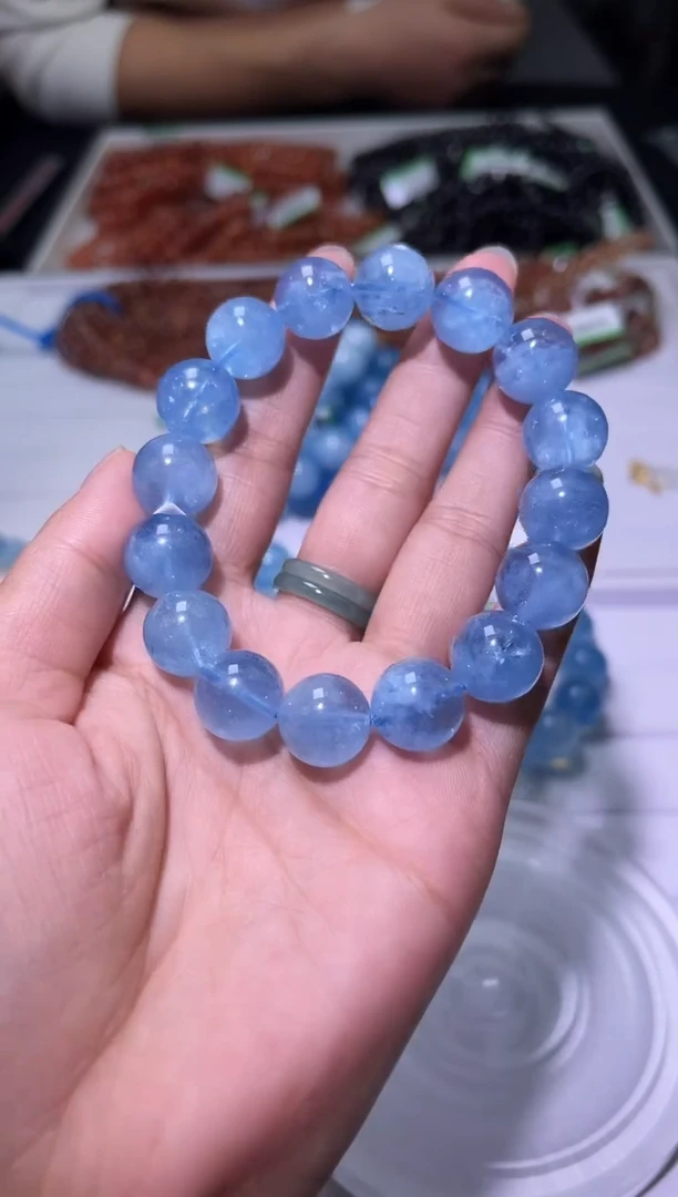 1海蓝宝石（处理）J111-13mm海蓝宝单圈-多样性发其一