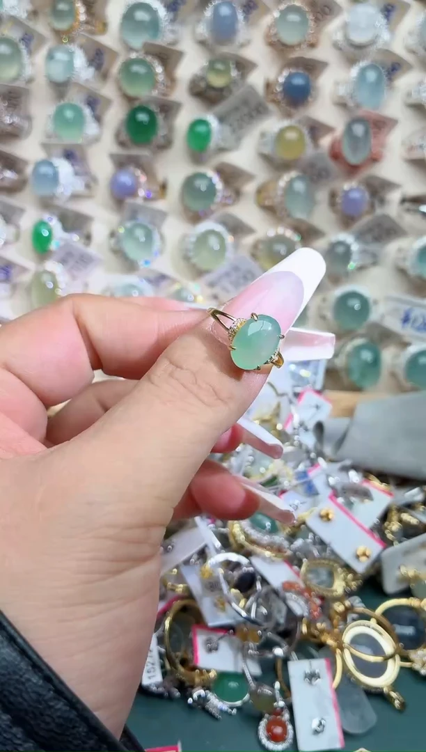 吊坠(不含链)银S925镶嵌翡翠.
