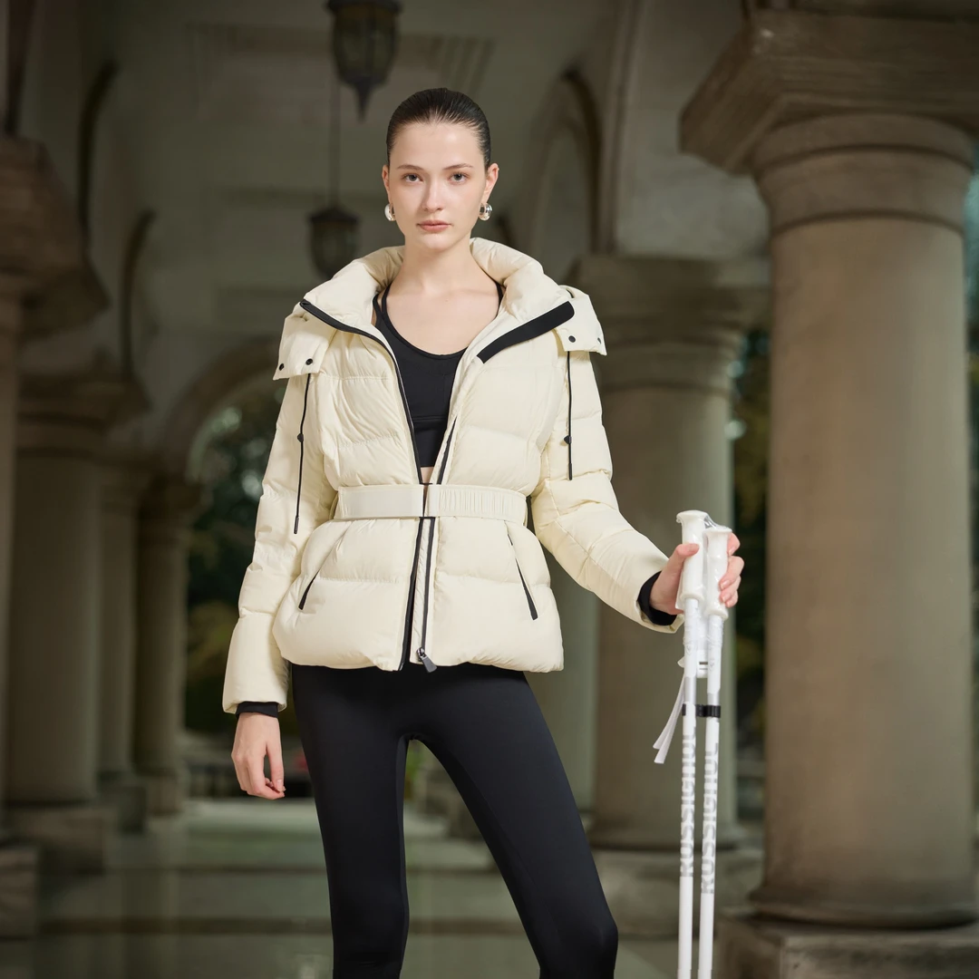 2025冬季新款温柔气质风收腰白鸭绒短款女款羽绒服63012