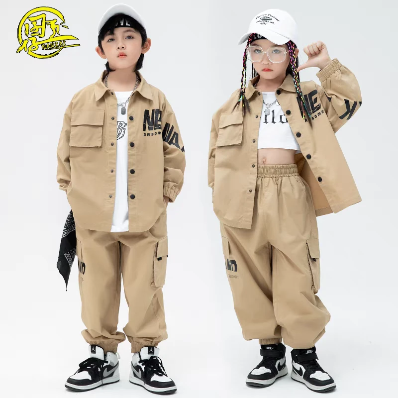 C1儿童卡其色衬衫套装