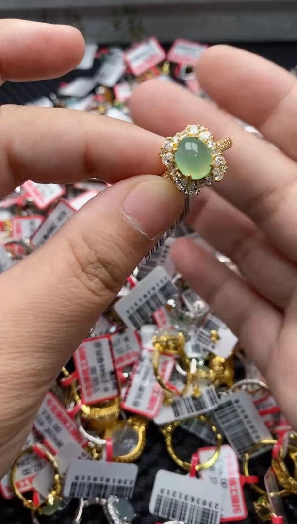 【闪购商品】翡翠戒指银S925镶嵌22222---4