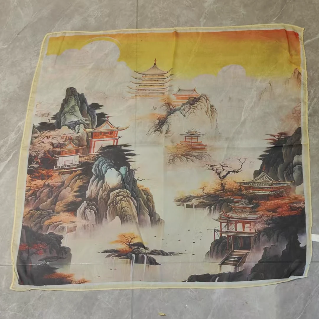 （云间楼阁）西丽纱围巾65*65左右小方巾