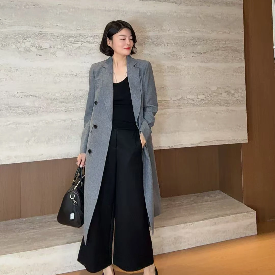 TANTAN 休闲气质韩版秋冬长款毛呢大衣外套3158