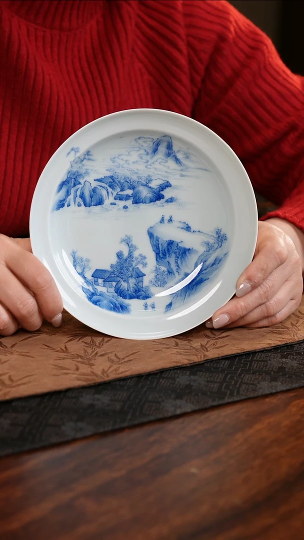 【闪购商品】杯子青源器语满工山水拌面盘